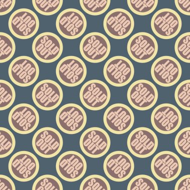 Satılan dışarı Dikişsiz desen metinle. Pop sanat tasarım ve renk doku ile yuvarlak başlık içinde alt yazı. Bir arka plan üzerinde etiket.