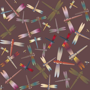 Dekoratif renkli seamless modeli ile şirin yusufçuk