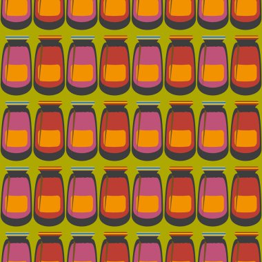 Kavanoz ile rustik ev konserve yeni dikişsiz desen arka planı için.