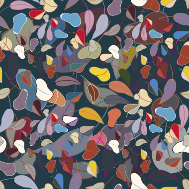 sonbahar yaprakları seamless modeli, vektör çizim 