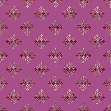 Çiçekler, vektör çizim ile çok renkli geometrik seamless modeli 