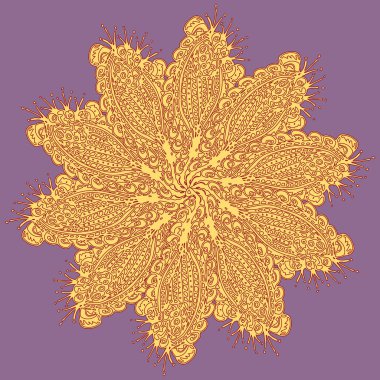 Basit renkli soyut mandala. Parlak dairesel süsleme basit şekiller oluşur. 