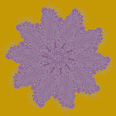 Basit renkli soyut mandala. Parlak dairesel süsleme basit şekiller oluşur. 