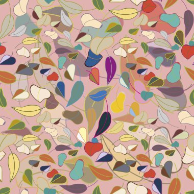 sonbahar yaprakları seamless modeli, vektör çizim 