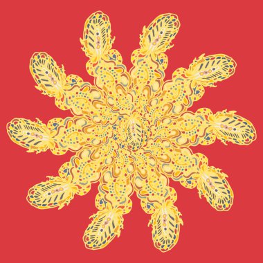 Stil zentangle yeni simetrik mandala doodle ile sanat esin kaynağı oldu. Duvar kağıdı, desen dolgularını, web sayfaları, yüzey dokuları için dekoratif nesne-ebilmek var olmak kullanılmış.