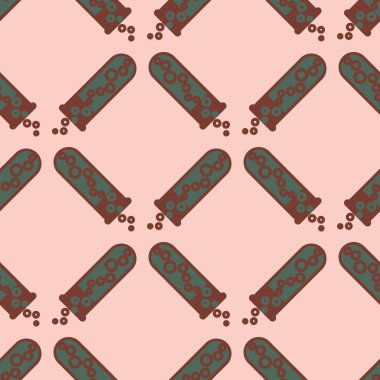 Kimya test tüpleri parlak arka plan üzerinde. Seamless modeli.