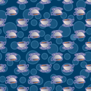 Bardak kahve veya çay arka plan seamless modeli üzerinde noktalı.