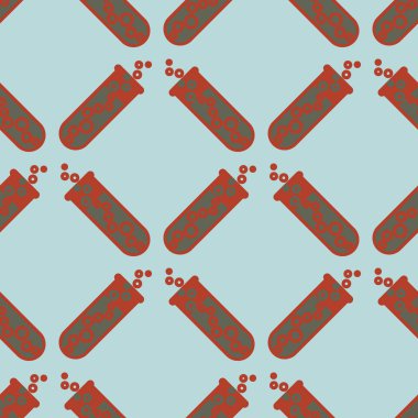 Kimya test tüpleri parlak arka plan üzerinde. Seamless modeli.