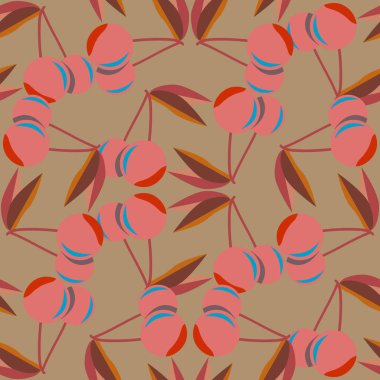 kiraz seamless modeli. Tekstil Ambalaj ve duvar kağıtları için iyi.