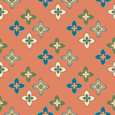 Çiçekler, vektör çizim ile çok renkli geometrik seamless modeli 