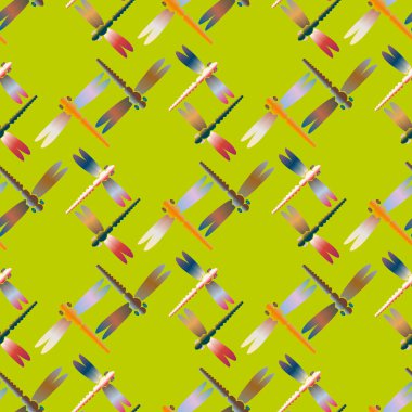 Dekoratif renkli seamless modeli ile şirin yusufçuk