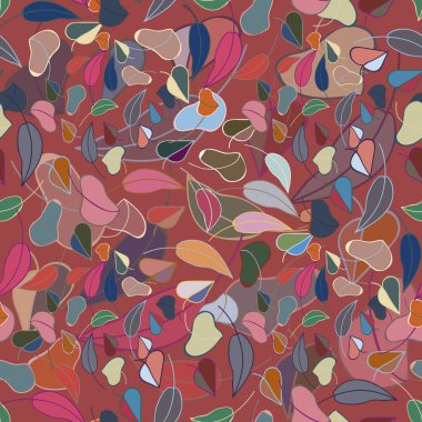 sonbahar yaprakları seamless modeli, vektör çizim 