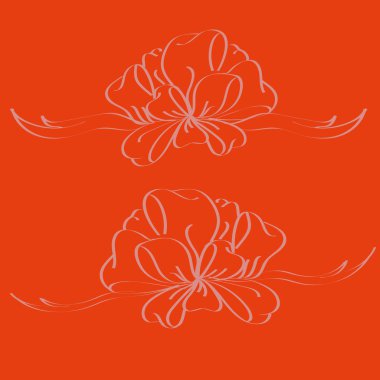 Set çekilmiş yay izole el renk arka plan üzerinde.