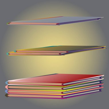 Renkli Notebook yığınları. Vektör çizim