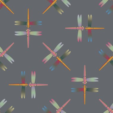 Dekoratif renkli seamless modeli ile şirin yusufçuk