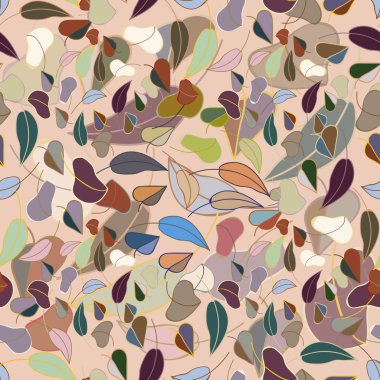 sonbahar yaprakları seamless modeli, vektör çizim 