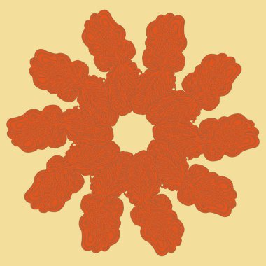 Basit renkli soyut mandala. Parlak dairesel süsleme basit şekiller oluşur. 