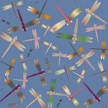 Dekoratif renkli seamless modeli ile şirin yusufçuk