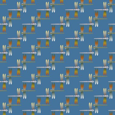 Dekoratif renkli seamless modeli ile şirin yusufçuk