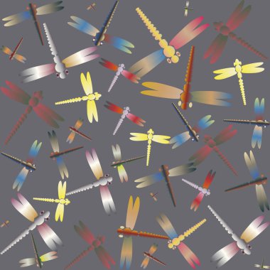 Dekoratif renkli seamless modeli ile şirin yusufçuk