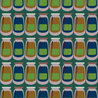 Kavanoz ile rustik ev konserve yeni dikişsiz desen arka planı için.