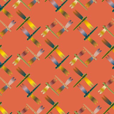 Dekoratif renkli seamless modeli ile şirin yusufçuk