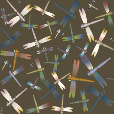 Dekoratif renkli seamless modeli ile şirin yusufçuk