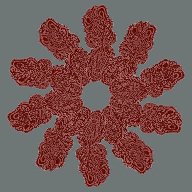 Basit renkli soyut mandala. Parlak dairesel süsleme basit şekiller oluşur. 