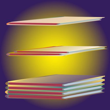 Renkli Notebook yığınları. Vektör çizim