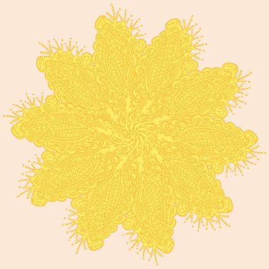 Basit renkli soyut mandala. Parlak dairesel süsleme basit şekiller oluşur. 