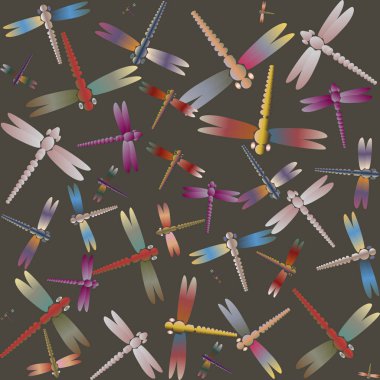 Dekoratif renkli seamless modeli ile şirin yusufçuk