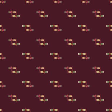 Dekoratif renkli seamless modeli ile şirin yusufçuk