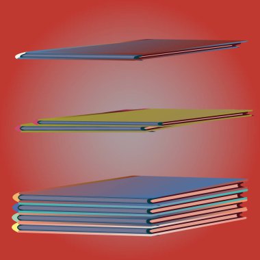 Renkli Notebook yığınları. Vektör çizim