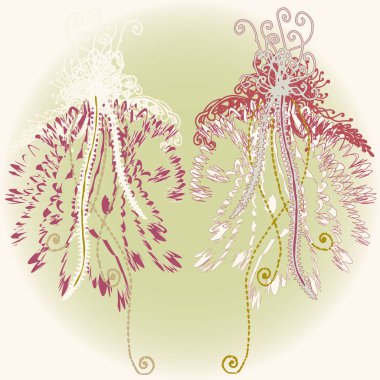 Yeni tasarım çalışmaları için el yapımı doodle ile soyut desen.