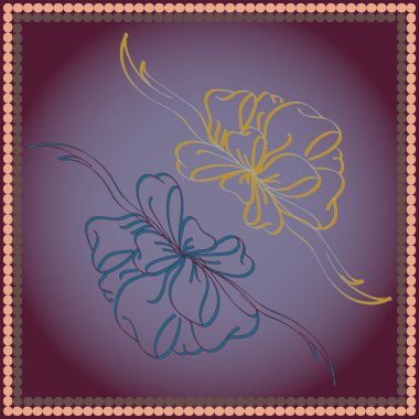 Set çekilmiş yay izole el renk arka plan üzerinde.