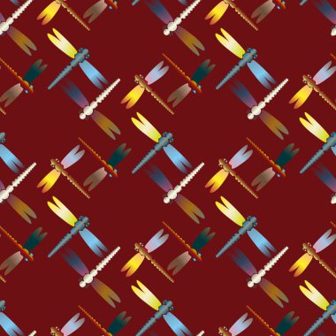 Dekoratif renkli seamless modeli ile şirin yusufçuk