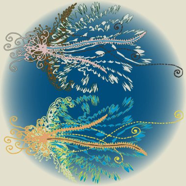 Yeni tasarım çalışmaları için el yapımı doodle ile soyut desen.