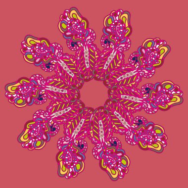 Stil zentangle yeni simetrik mandala doodle ile sanat esin kaynağı oldu. Duvar kağıdı, desen dolgularını, web sayfaları, yüzey dokuları için dekoratif nesne-ebilmek var olmak kullanılmış.