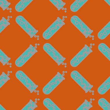 Kimya test tüpleri parlak arka plan üzerinde. Seamless modeli.