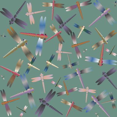 Dekoratif renkli seamless modeli ile şirin yusufçuk