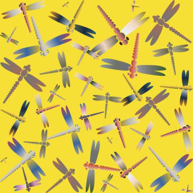 Dekoratif renkli seamless modeli ile şirin yusufçuk