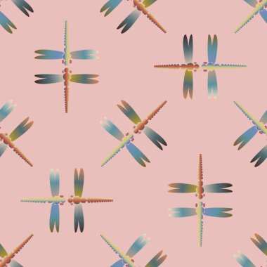 Dekoratif renkli seamless modeli ile şirin yusufçuk