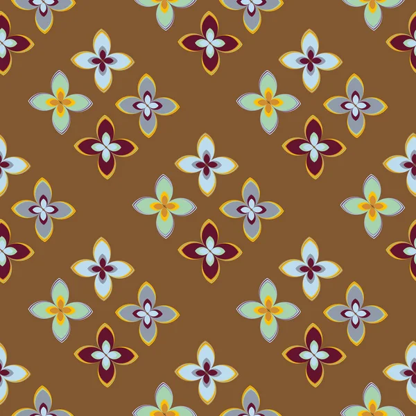 Çiçekler, vektör çizim ile çok renkli geometrik seamless modeli 