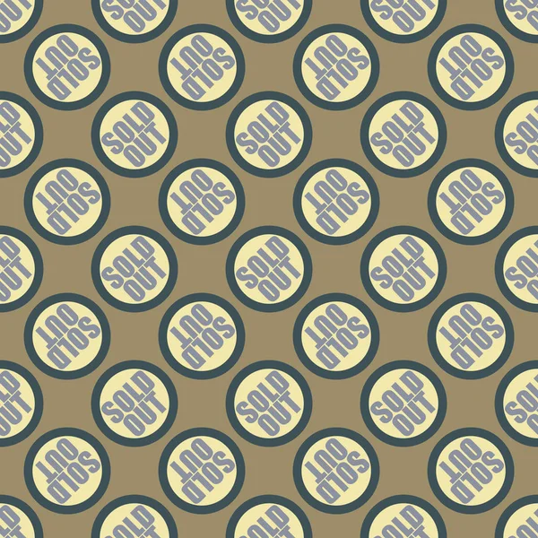 Satılan dışarı Dikişsiz desen metinle. Pop sanat tasarım ve renk doku ile yuvarlak başlık içinde alt yazı. Bir arka plan üzerinde etiket.