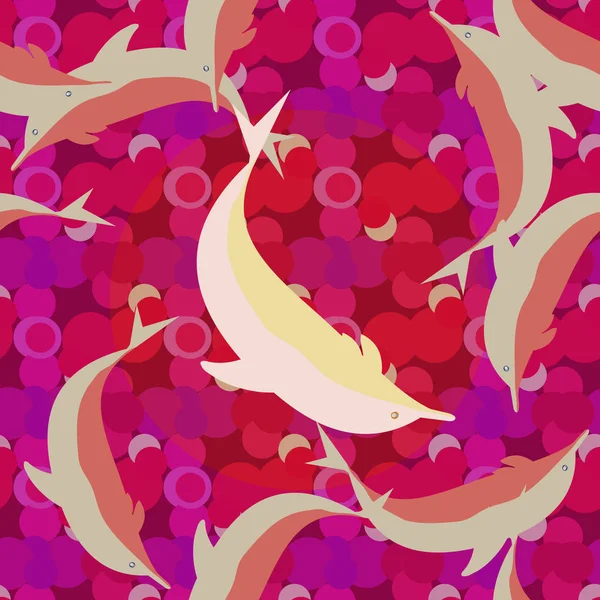 Yunuslar su altında çizim arka planı için bir sürü ile sorunsuz doku