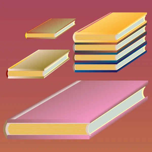 Πολύχρωμα Βιβλία Στοίβες Εικονογράφηση Διάνυσμα — Διανυσματικό Αρχείο