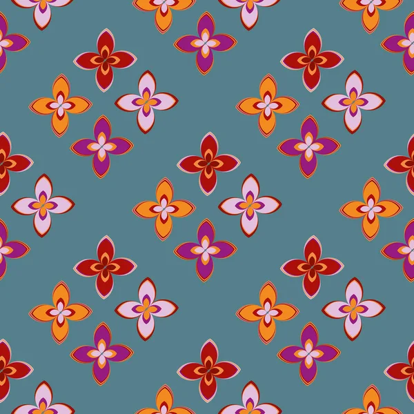 Çiçekler, vektör çizim ile çok renkli geometrik seamless modeli 