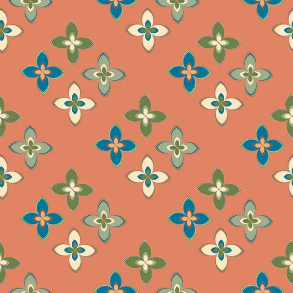 Çiçekler, vektör çizim ile çok renkli geometrik seamless modeli 