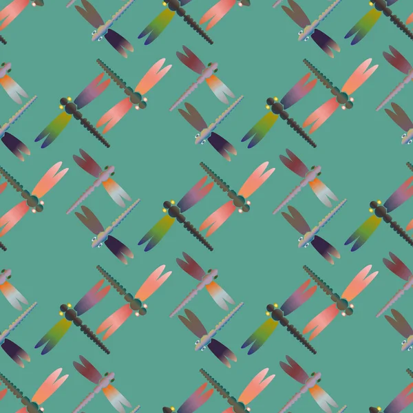 Dekoratif renkli seamless modeli ile şirin yusufçuk