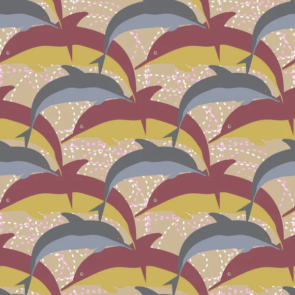 Yunuslar su altında çizim arka planı için bir sürü ile sorunsuz doku